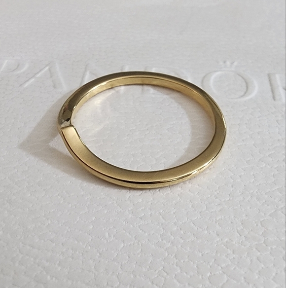 Pandora Polished Wishbone Ring 14k gold plating Sise 60 US 9 - Picture 5 of 7